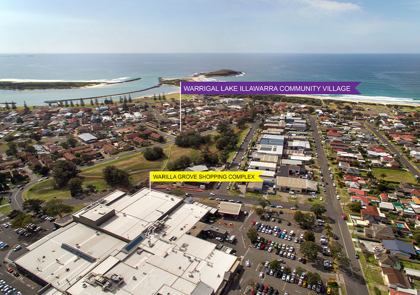 Aerial shot of Warrigal Lake Illawarra Community Village